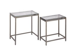 Lucinde Brass Iron Sidetable Thick Glass Rect SV2