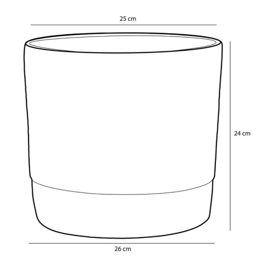 Olof Flowerpot - H24 x Ø26 cm - Terracotta - Dark green