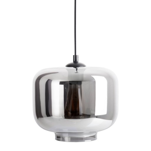 Pendant lamp "Vaso", retro, hanging lamp, metal and smoke glass in anthracite, E27 socket, for dining room, living room, hallway or office, with an Øvon 25 cm