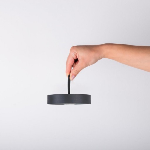 LED battery table lamp magnetically "Ella" for outside and inside, made of metal and plastic in black, 35 cm high