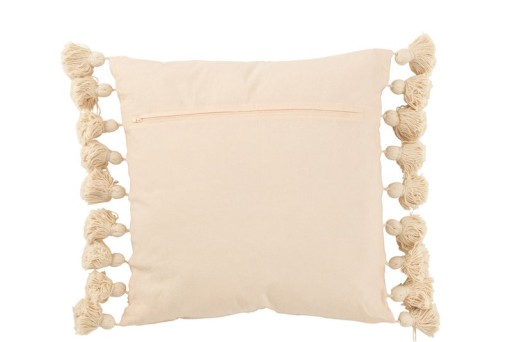 J-Line kussen Kwastje - katoen - perzik