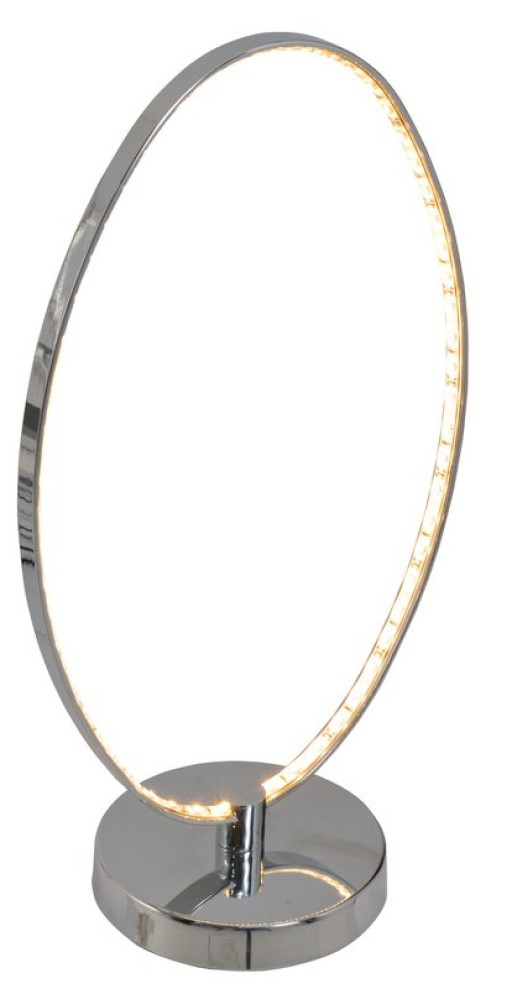 LED Tischleuchte 44 cm, chromfarbenes Metall, integrierte LEDs.