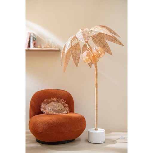 J-Line Loungestoel Sneeuw Populierenhout/Schuim Oranje/Zwart