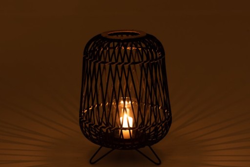 J-Line lantern On Foot - bamboo - black/natural - medium