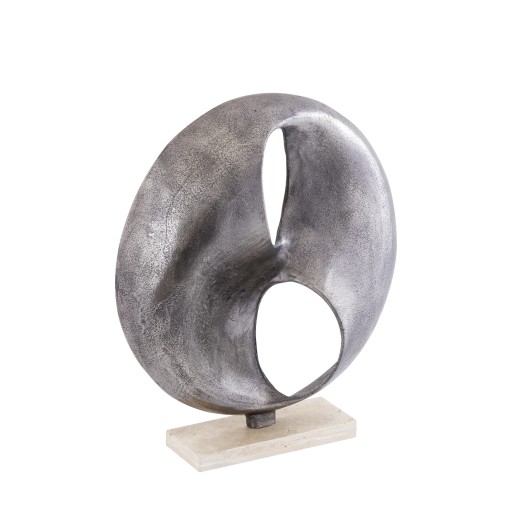 Deuie Nickel Casted Alu Statue Travertine Base