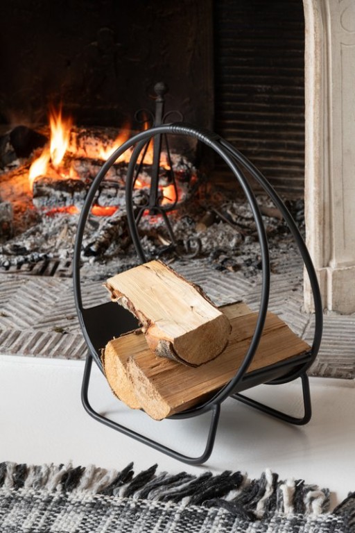 J-Line Firewood Holder Mark Metal Black Large