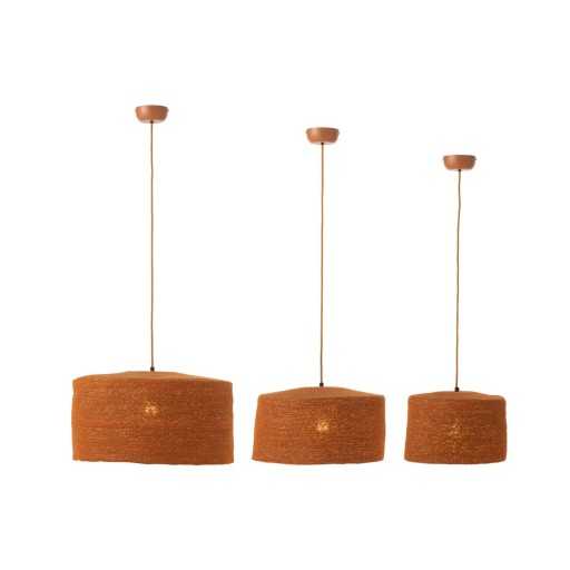 J-Line hanglamp Moonj - gras - roest - 3 stuks