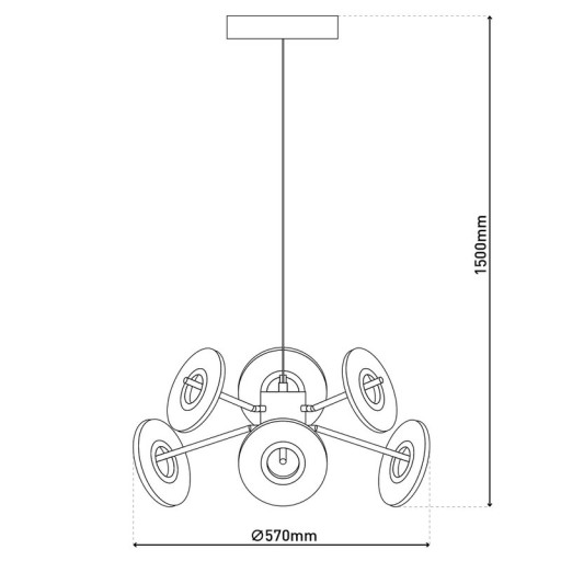 LED Pendelleuchte "DISCUS" aus schwarzem Metall und weißem Kunststoffmit fest verbauten LEDs, Hängelampe für Esszimmer, Wohnzimmer, Diele oder Büro mit einem Øvon ca. 57 cm
