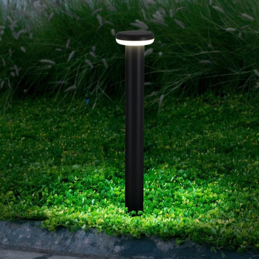LED outer socket light "mushroom", made of metal and plastic in anthracite, with integrated LED