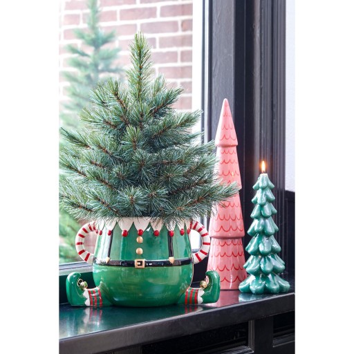 Funny Bloempot - L28 x B19 x H17 cm - Dolomiet - Groen