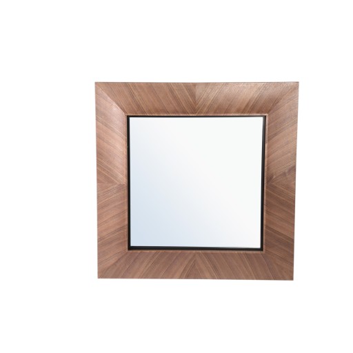 Gezzy Natural Wood Veneer Mirror Curl Frame Square