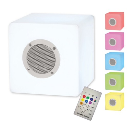 Decorative cubes with Bluetooth "Cube" made of metal and plastic, with color changers and integrated LEDs