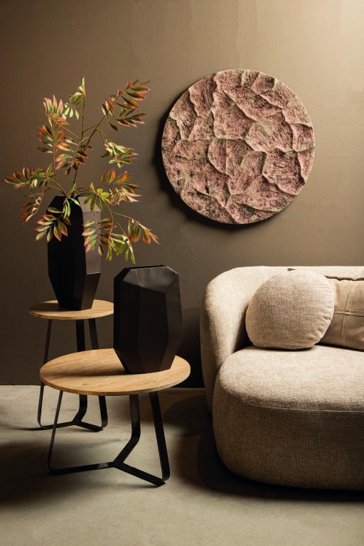 Micka Black Travertine Coffeetable Round Small