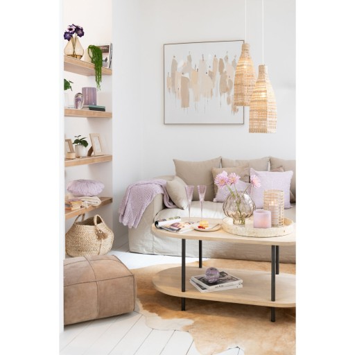 J-Line salontafel Eli 2 Planken - hout/metaal - naturel/grijs