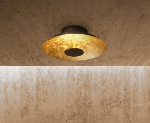 LED ceiling lamp "Firenze" metal ceiling lamp in black, and gold, LED firmly installed, lighting for living room, office or the entrance rod 40 cm diameter
