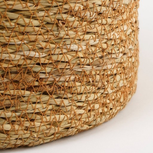 Atlantic Plantenmand - Set van 2 - H20 x Ø20 cm - Zeegras - Lichtbruin