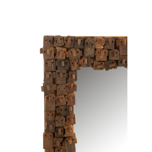 J-Line spiegel Syma - hout/spiegel - naturel - small - 90 x 90 cm