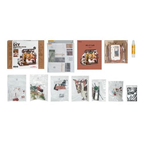 DIY Huisje Slow Life Café, Robotime, DG162, 25x15x19,5cm