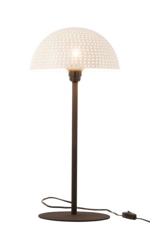 J-Line table lamp Mushroom - metal - white/black - large