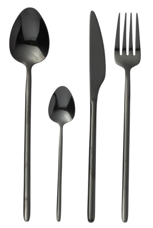 J-Line Box Cutlery C 24 Pieces Stainless Steel Shiny Black