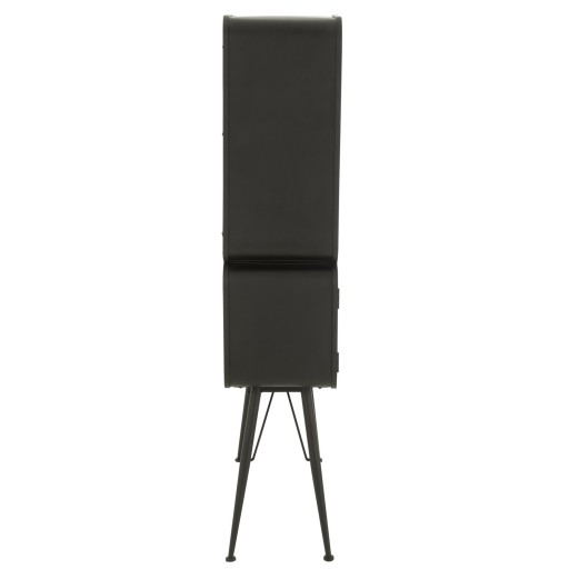 J-Line rek Wood And Metal Shelves - dennenhout - zwart/lichtbeige