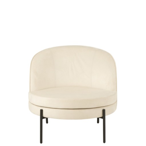 J-Line Zetel Ijzer Gebroken Wit/Zwart