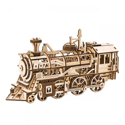 Wooden Puzzle 3D Locomotive, Robotime, LK701, 37x12x18.5cm.