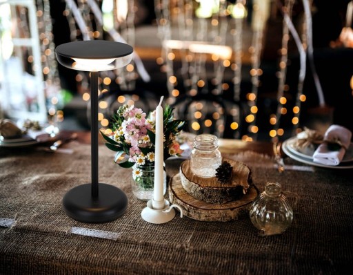 Cordless tablet light "Pasi" for outside and inside, made of metal and plastic in black, dimmable, with touch and memory function, approx. 26 cm high