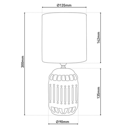 Ceramic table lamp "Erida", ceramic table lamp in gray, with E14 socket, for dining room, living room, hallway or office, table lights inside