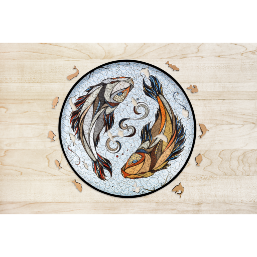Eco Wood Art (EWA) Houten Legpuzzel Koi Karper/ Kois Size S, 2253, 20x20x0,5cm
