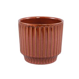 Hodor Rust Glazed Ceramic Round Pot Lines L