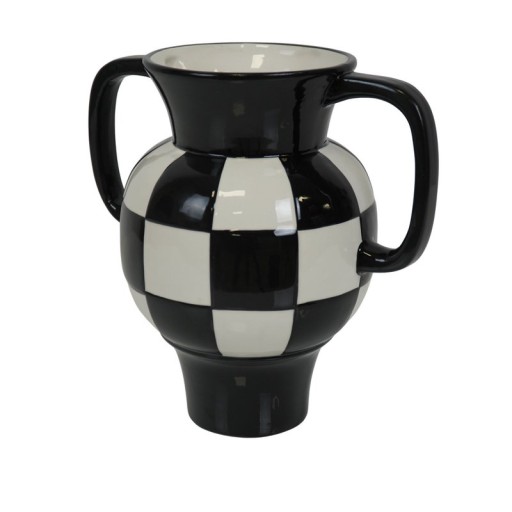 Vase - Jug - Ceramics - Black/White - 22x14,5x22,5cm