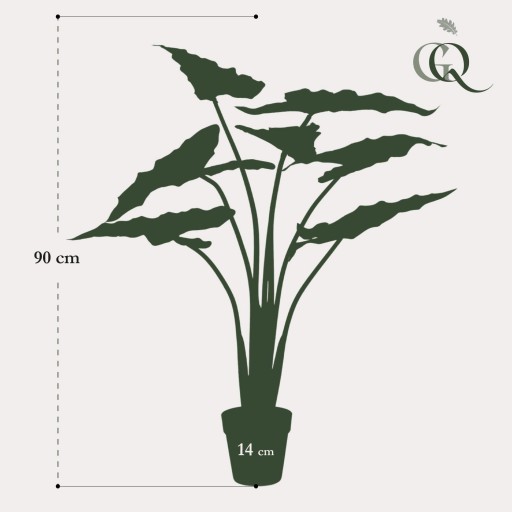 Kunstplant - Alocasia Frydek - Olifantsoor - 100 cm