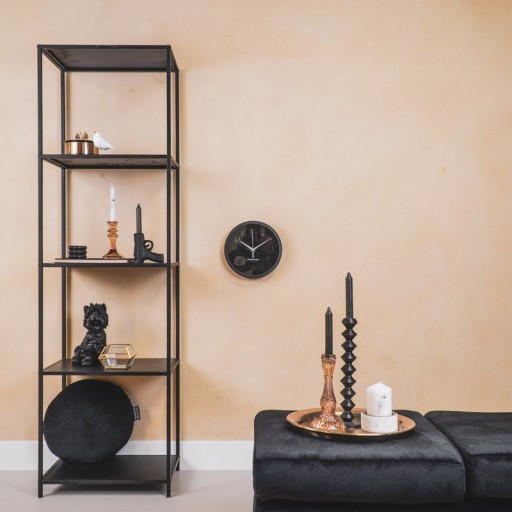 Wall Clock - Metal/Glass - Black - 25x4,2x25cm