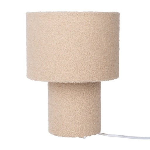 Table lamp "Fluffy" with text blades and foot in Almond, E27, approx. 31 cm high