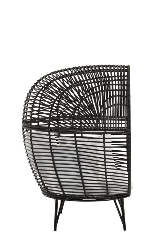J-Line lounge chair Oval - steel - black