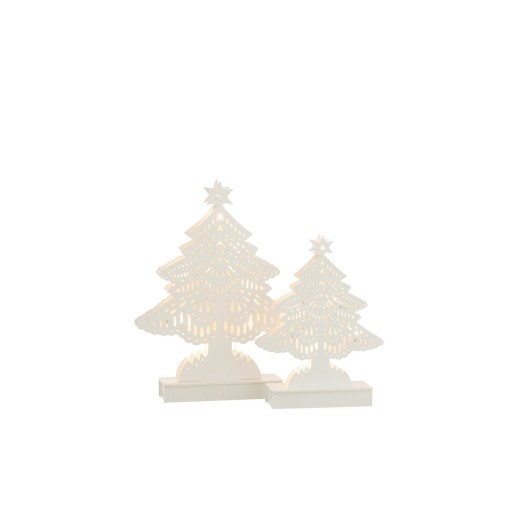J-Line Deco Kerstboom Led Hout Wit Large