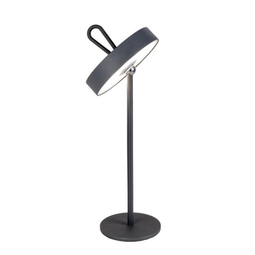LED battery table lamp magnetic "Ella" for outside and inside, made of metal and plastic in gray, 35 cm high