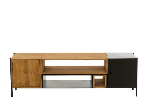 J-Line TV cabinet Tina - wood/iron - black/natural