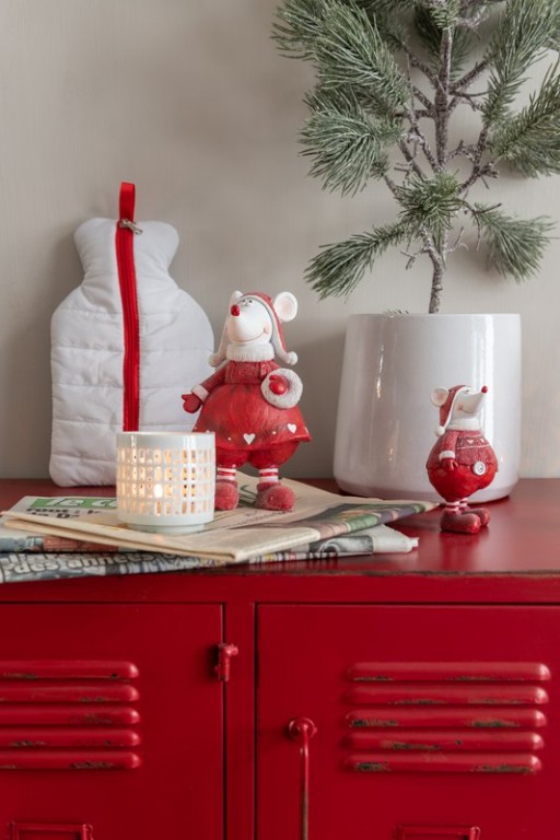 J-Line Cabinet 9 Drawers Metal Red