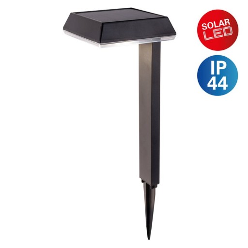 Solar decorative spit "Sigi", 79 cm high, plastic, black, integrated LEDs, warm white
