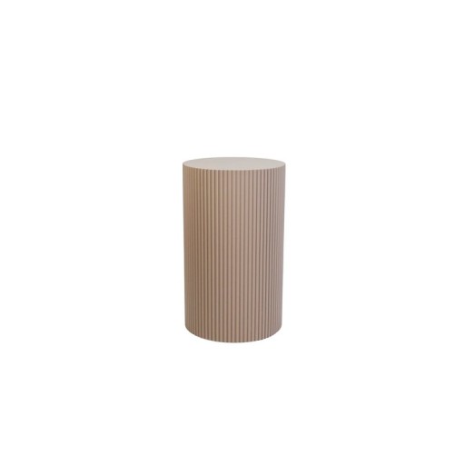 Side Table / Pillar- Cylinder - MDF - Taupe -30x54cm