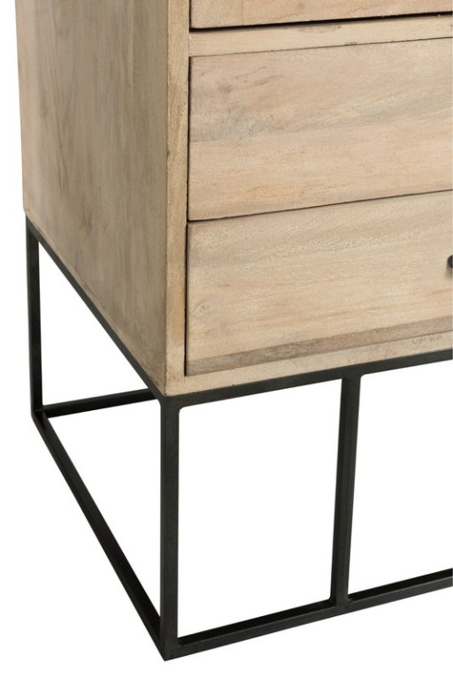 J-Line cabinet Woven - 3 doors + 4 drawers - wood - natural