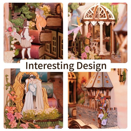 DIY Book Nook Bookend Shakespear's Fresh Including Dust cover, Tone-Cheer, TQ129, 18 x 9.8 x 24.5 cm4