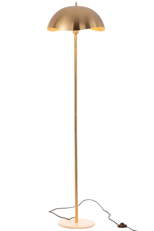 J-Line Vloerlamp | Metaal/Marmer | Gouden Lamp