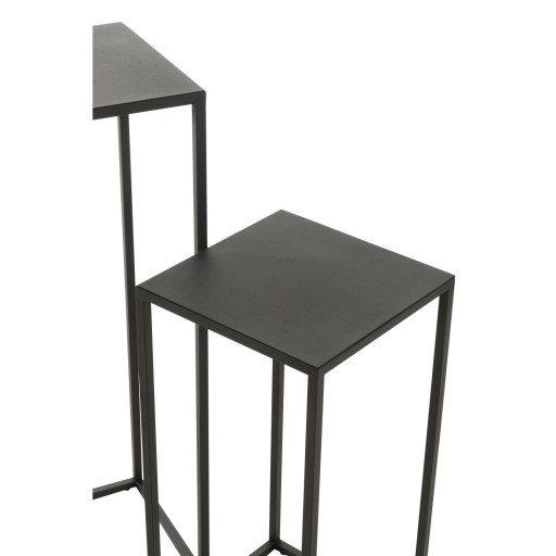 J-Line bijzettafel Vierkant - metaal - zwart -set van 2