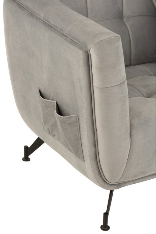 J-Line lounge chair - 1 person - textile/metal - light gray
