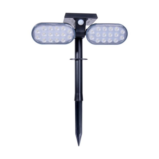 LED solar spotlights "Paco" for the outdoor area with a permanently built-in LED, solar and spit made of plastic in black, height 31.9 cm