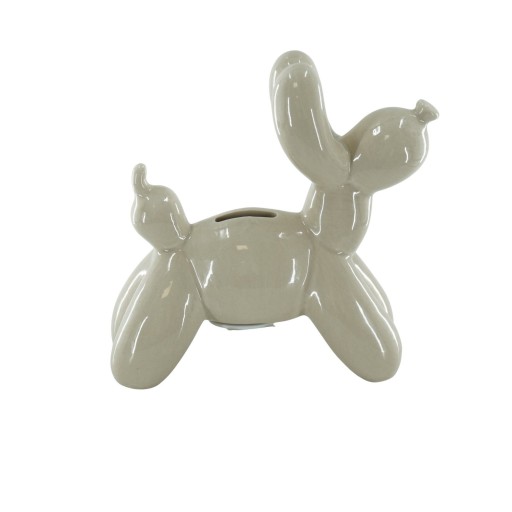 Ornament- Spaarpot Ballon Hond- Keramiek- Zand-17x7x17cm