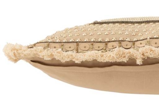 J-Line cushion Board Ibiza - cotton - beige/white